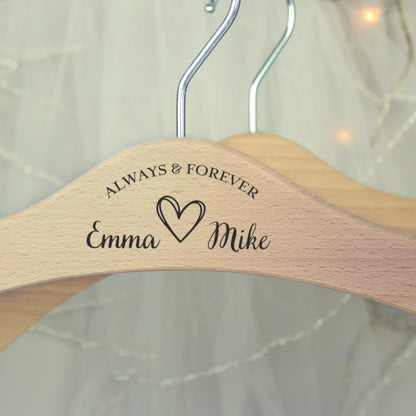 Personalised Always & Forever Wooden Hanger - MK&JD Gifts
