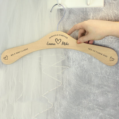 Personalised Always & Forever Wooden Hanger - MK&JD Gifts