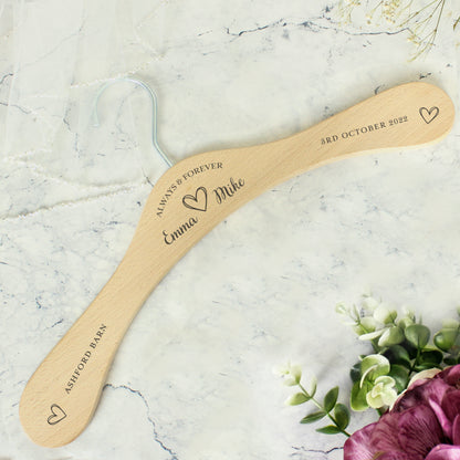 Personalised Always & Forever Wooden Hanger - MK&JD Gifts
