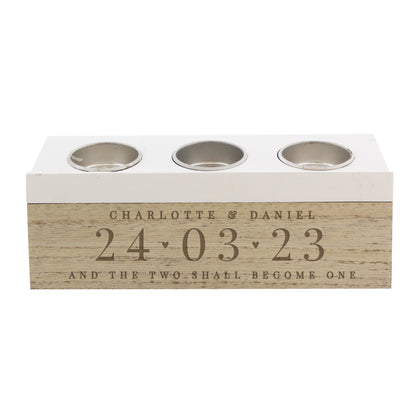 Personalised Special Date Triple Tea Light Box - MK&JD Gifts