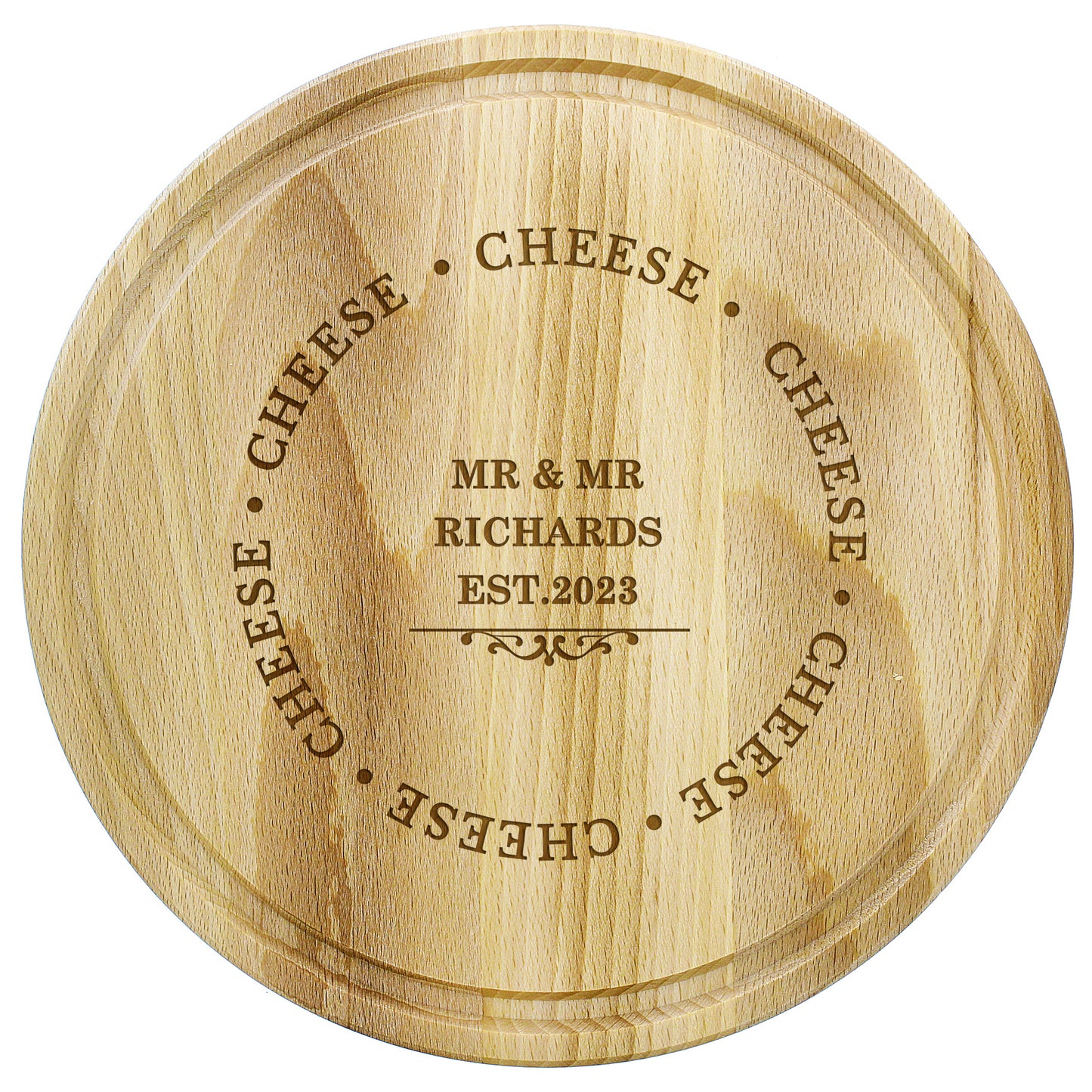 Personalised Cheese Round Chopping Board - MK&JD Gifts