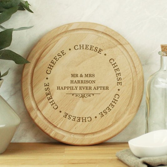 Personalised Cheese Round Chopping Board - MK&JD Gifts