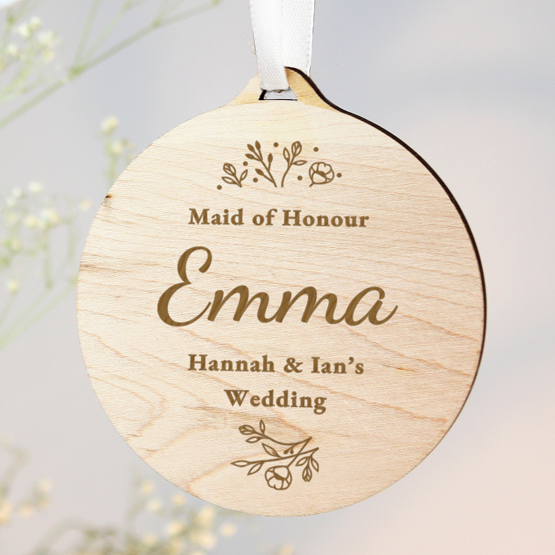 Personalised Wedding Party Wooden Tag - MK&JD Gifts