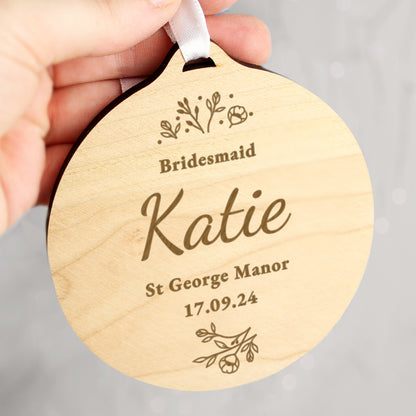 Personalised Wedding Party Wooden Tag - MK&JD Gifts