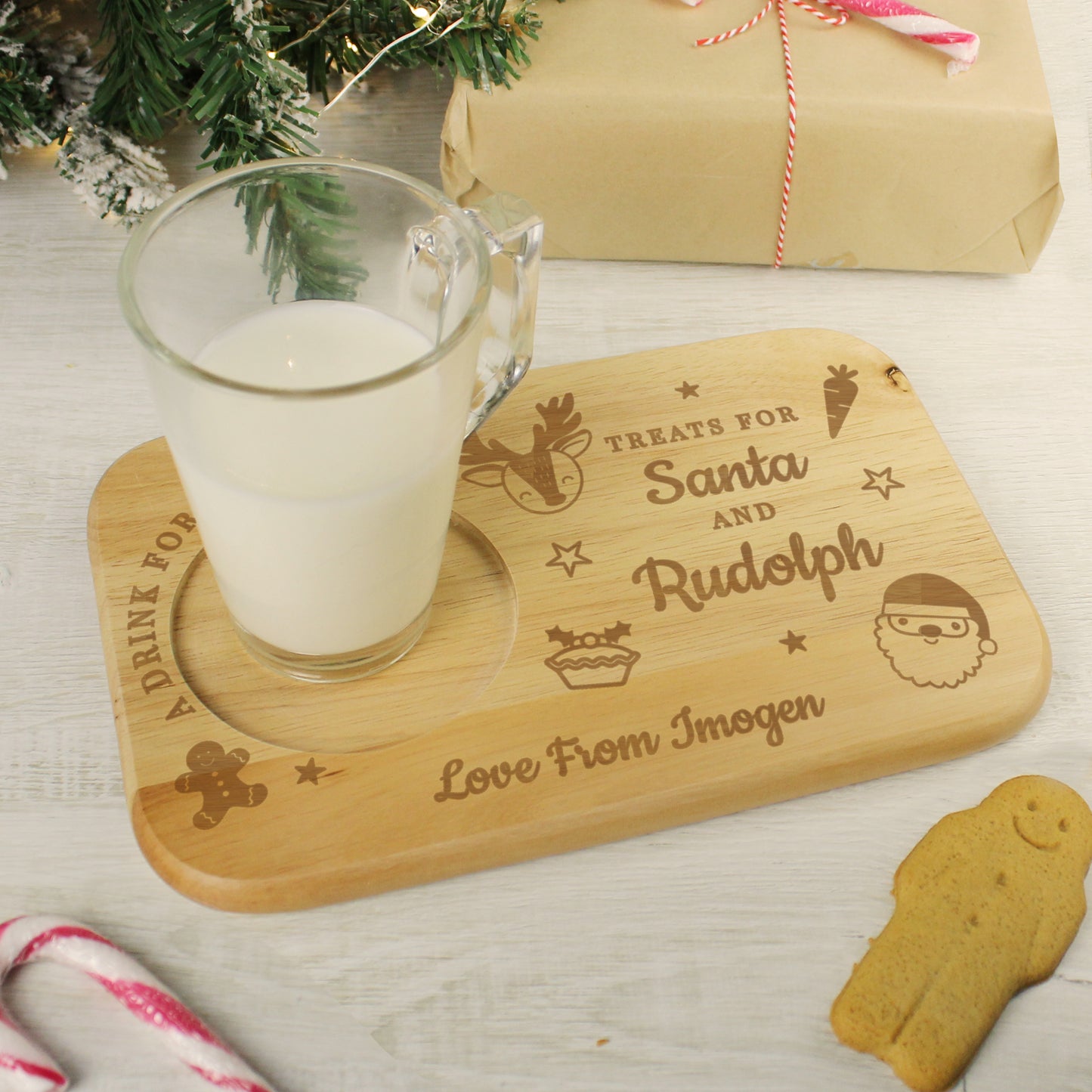 Personalised Treats for Santa Coaster Tray - MK&JD Gifts