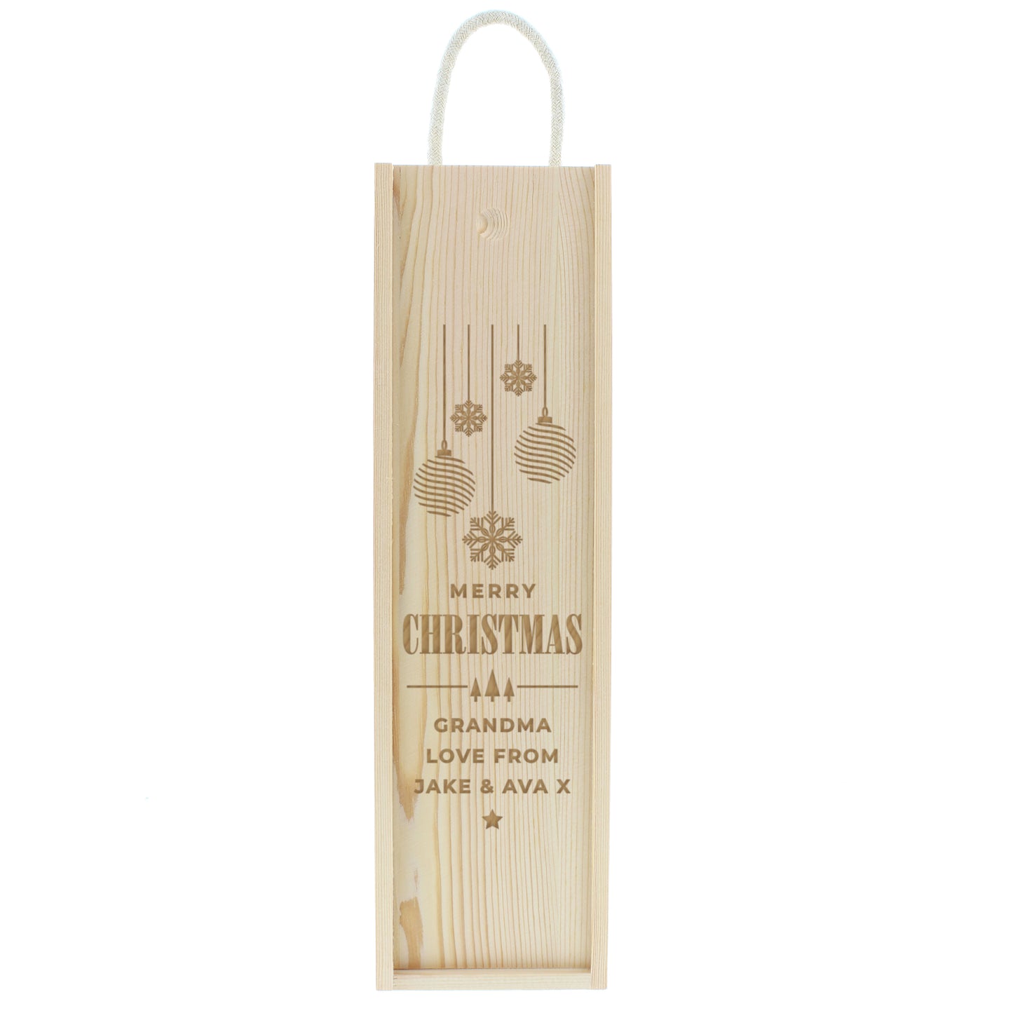 Personalised Christmas Wooden Wine Box - MK&JD Gifts