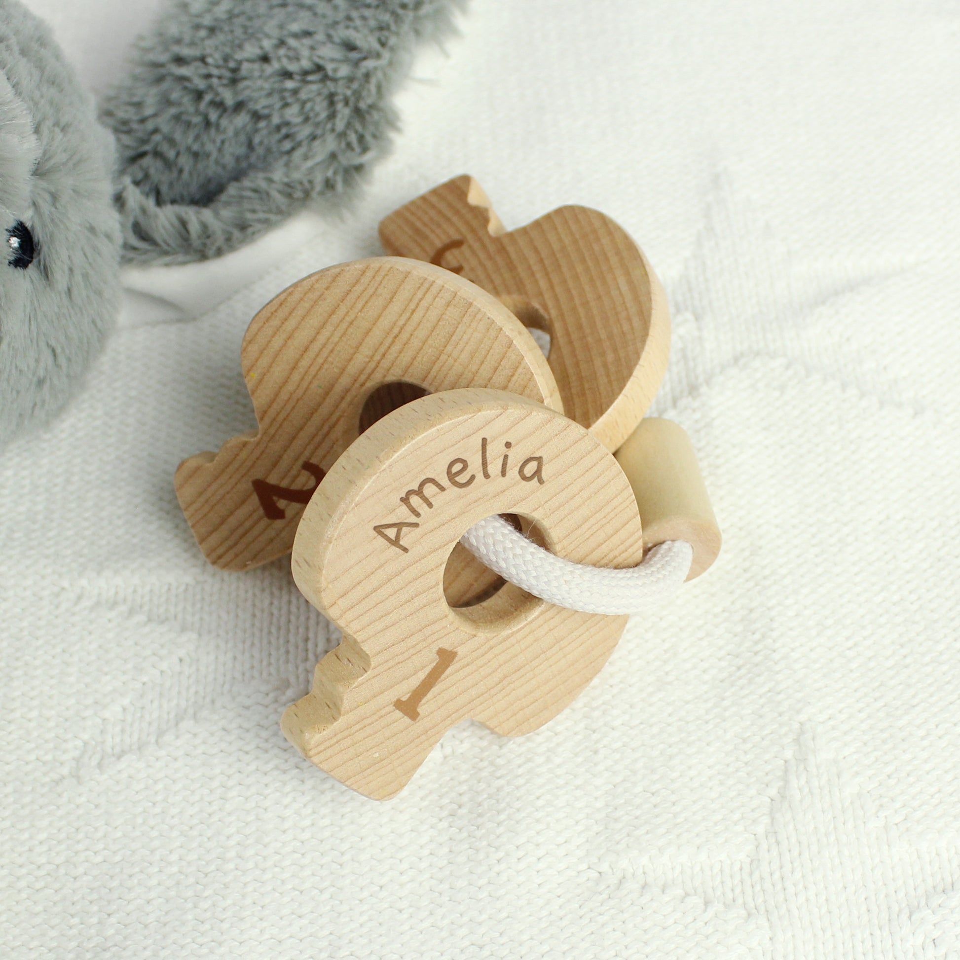 Personalised Name Only Wooden Baby Keys - MK&JD Gifts