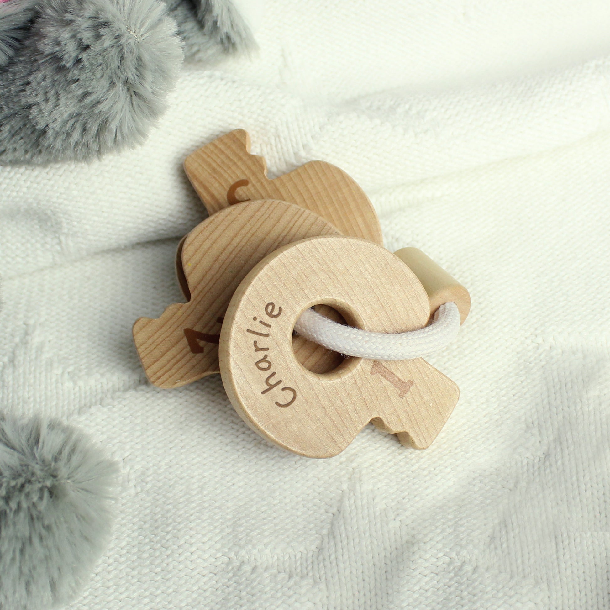 Personalised Name Only Wooden Baby Keys - MK&JD Gifts