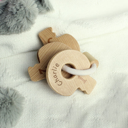 Personalised Name Only Wooden Baby Keys - MK&JD Gifts