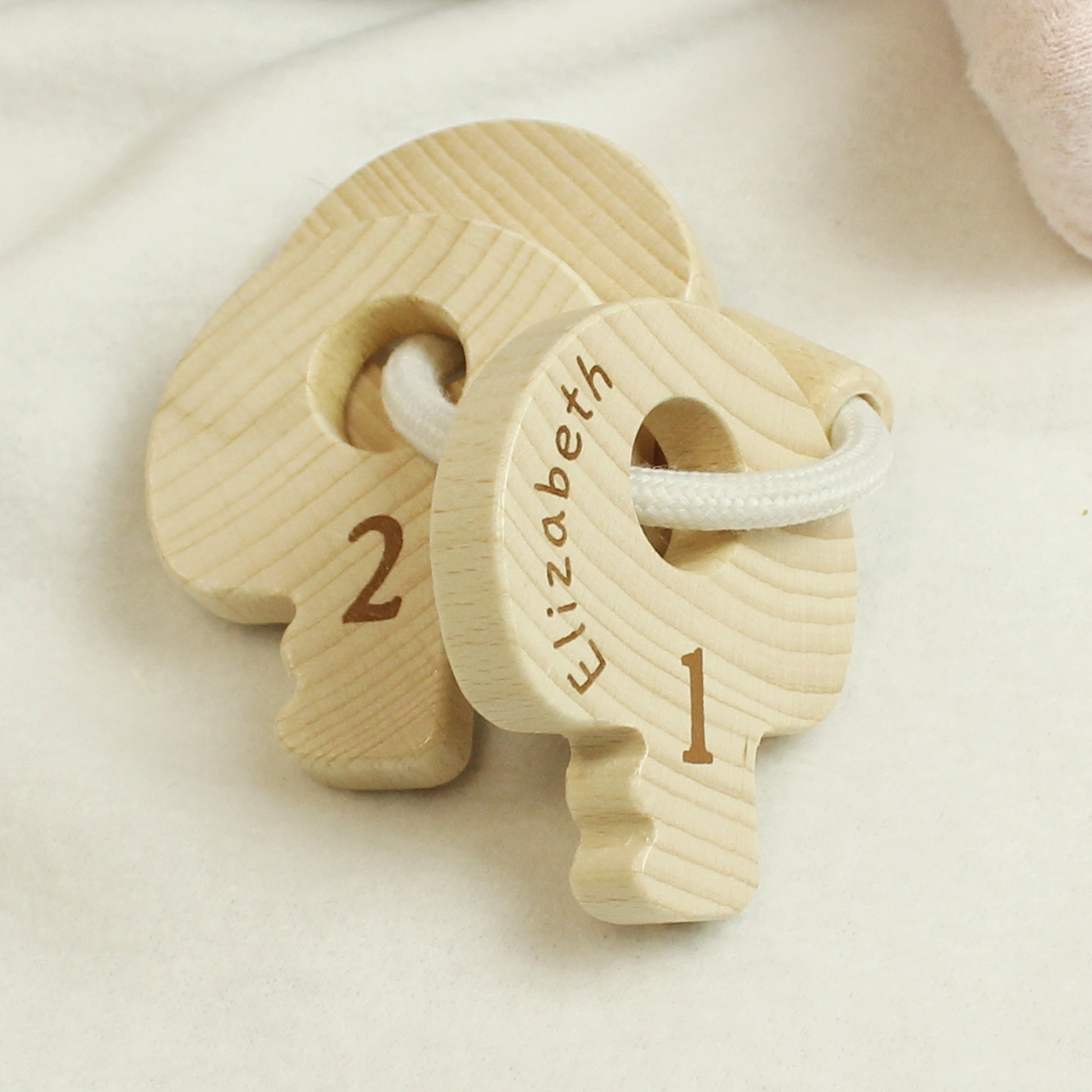 Personalised Name Only Wooden Baby Keys - MK&JD Gifts