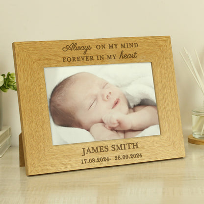 Personalised Memorial Always In My Heart 6x4 Wooden Photo Frame - MK&JD Gifts