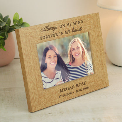 Personalised Memorial Always In My Heart 6x4 Wooden Photo Frame - MK&JD Gifts