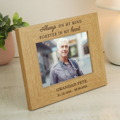 Personalised Memorial Always In My Heart 6x4 Wooden Photo Frame - MK&JD Gifts