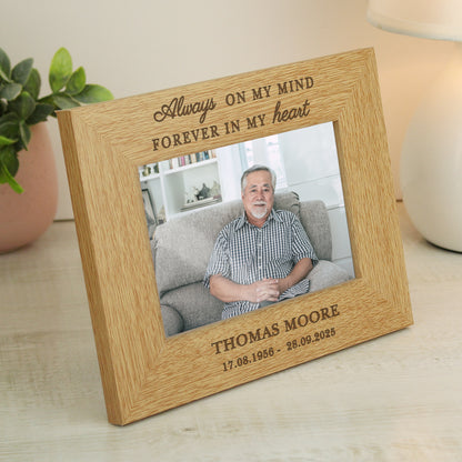 Personalised Memorial Always In My Heart 6x4 Wooden Photo Frame - MK&JD Gifts