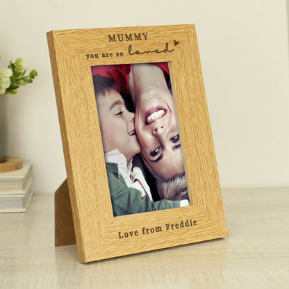 Personalised You Are So Loved 6x4 Oak Finish Photo Frame - MK&JD Gifts