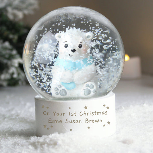 Personalised Polar Bear Snow Globe - MK&JD Gifts