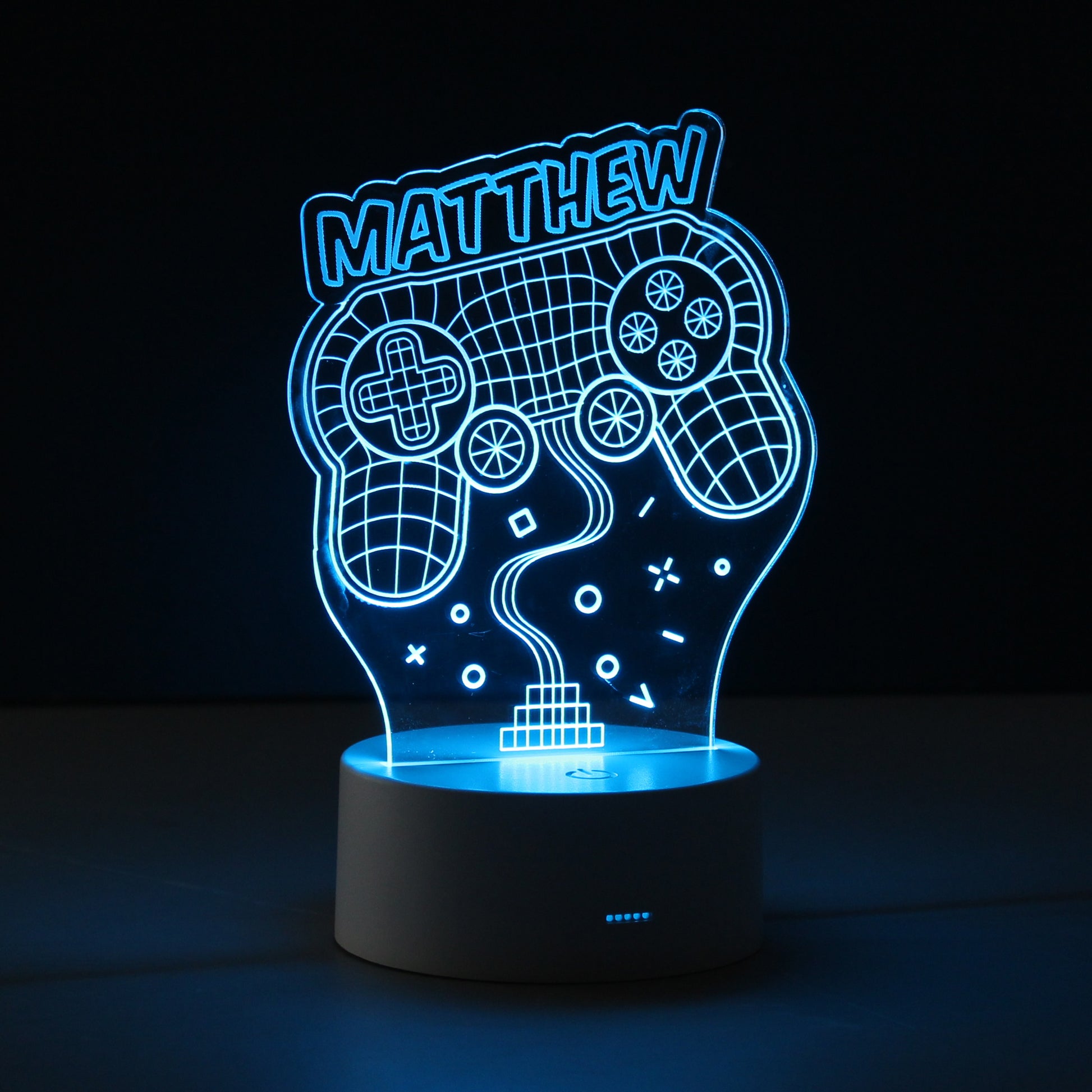 Personalised Name Gaming LED Colour Changing Night Light - MK&JD Gifts