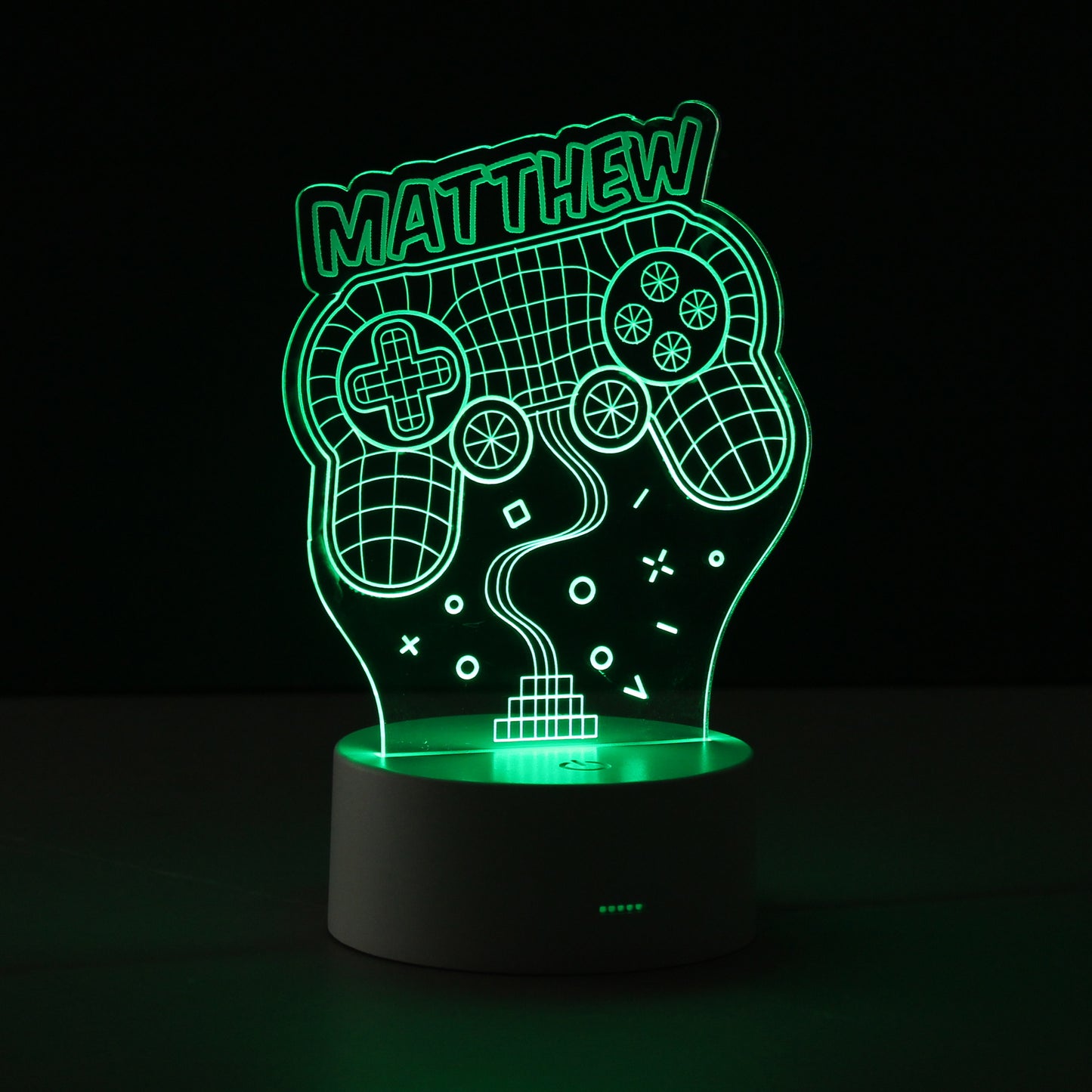 Personalised Name Gaming LED Colour Changing Night Light - MK&JD Gifts