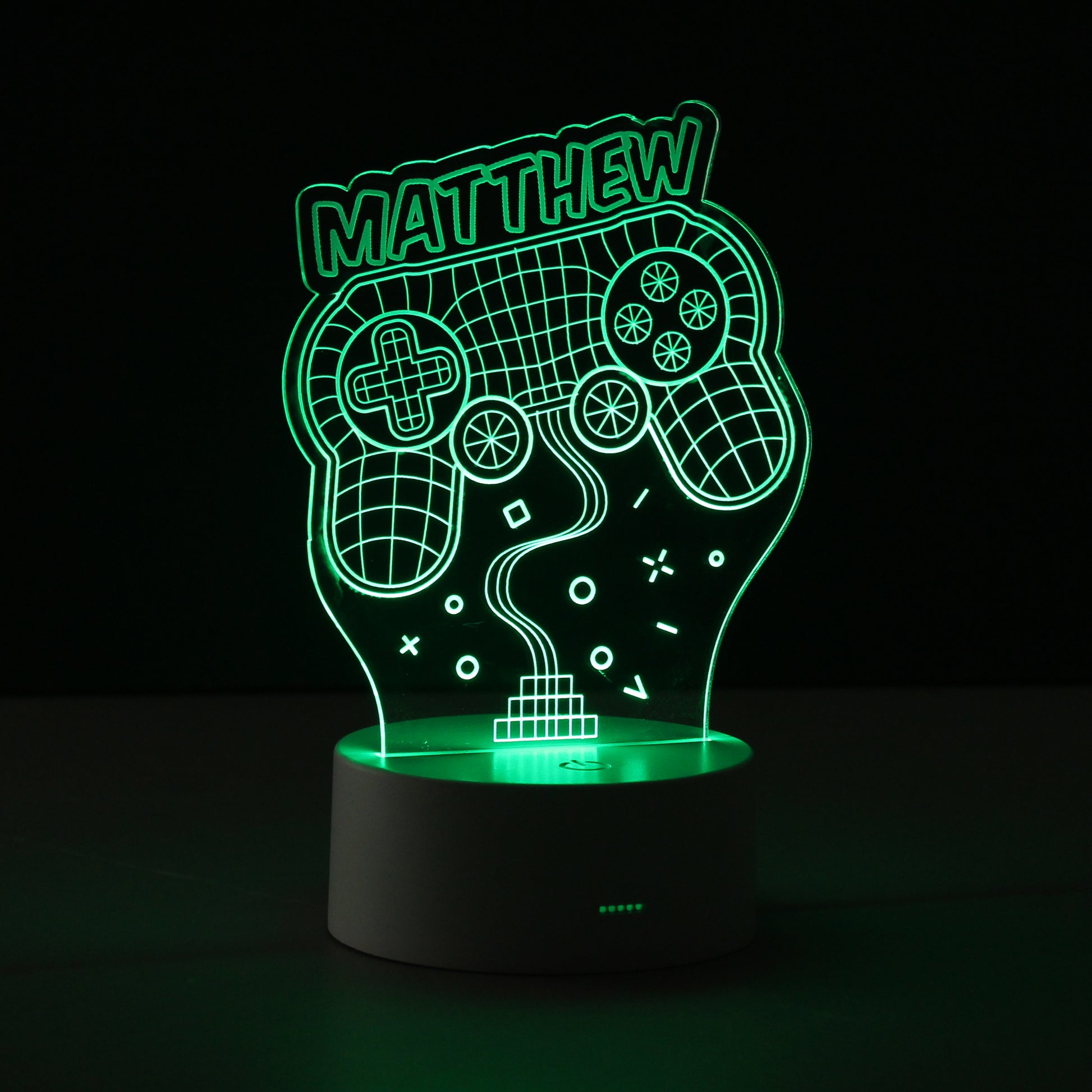 Personalised Name Gaming LED Colour Changing Night Light - MK&JD Gifts