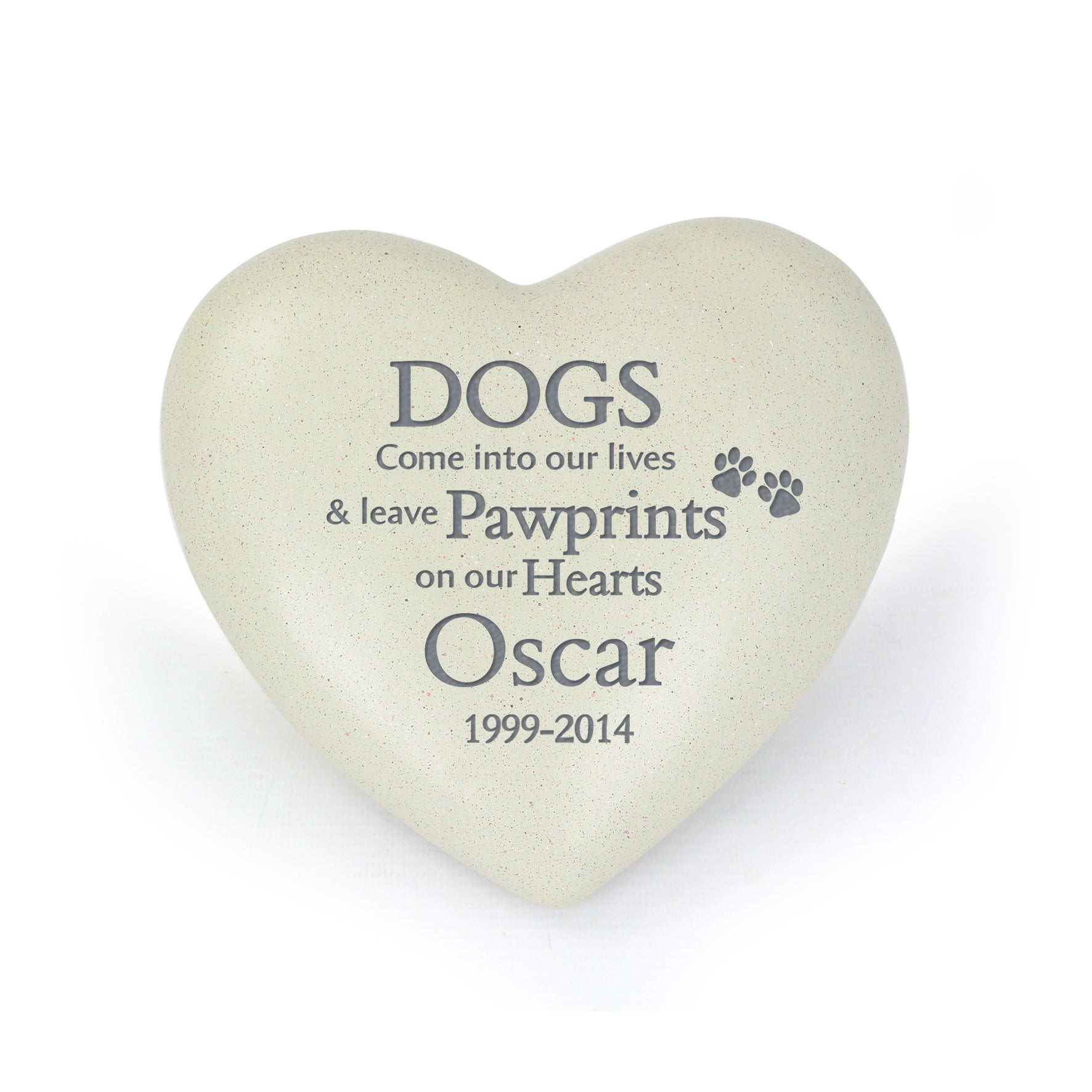 Personalised Dog Pawprints Heart Memorial - MK&JD Gifts