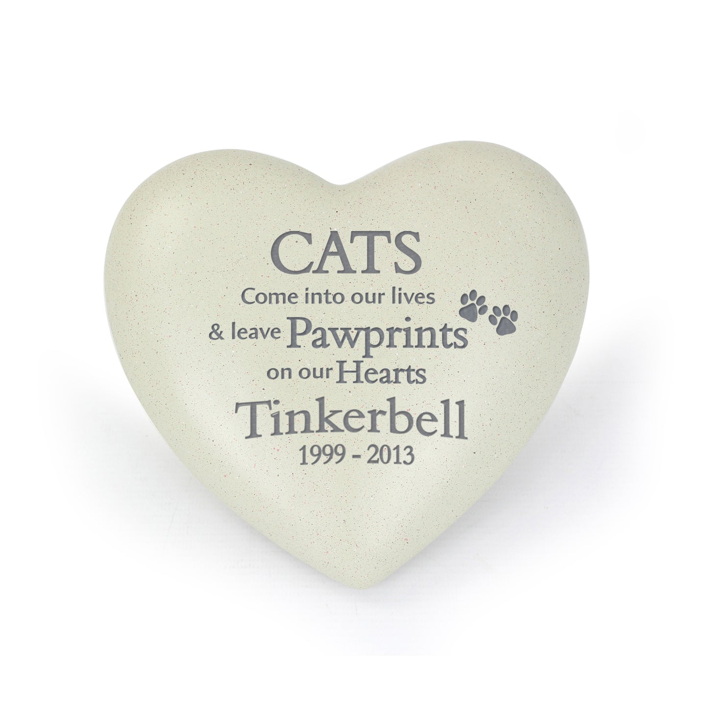 Personalised Cat Pawprints Heart Memorial - MK&JD Gifts
