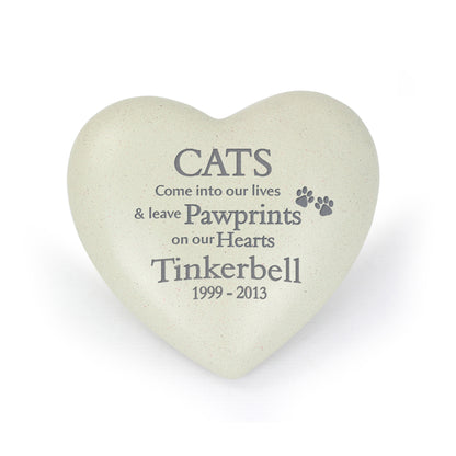 Personalised Cat Pawprints Heart Memorial - MK&JD Gifts