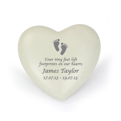 Personalised Footprints Heart Memorial - MK&JD Gifts