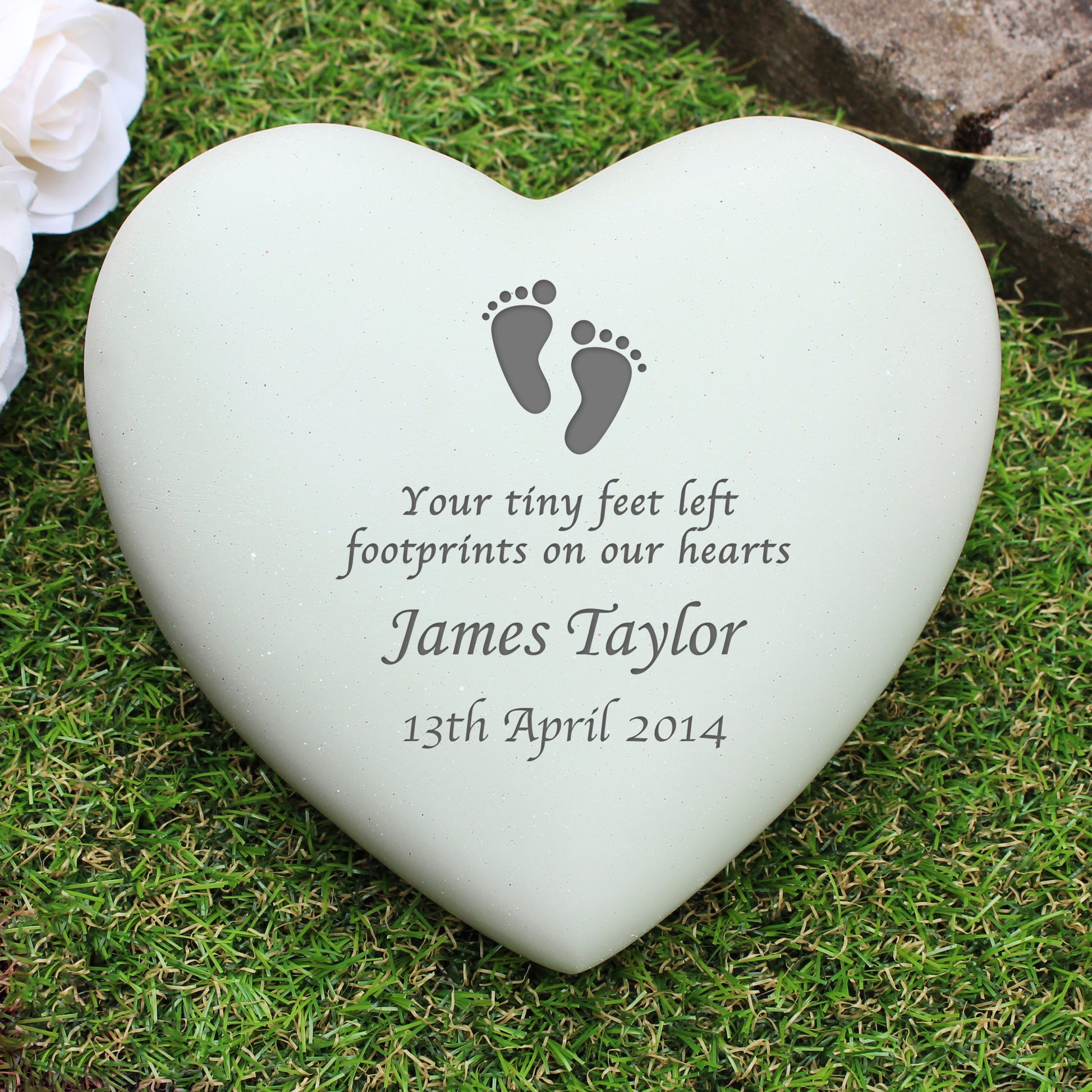 Personalised Footprints Heart Memorial - MK&JD Gifts