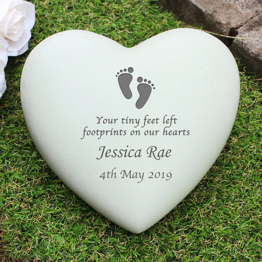 Personalised Footprints Heart Memorial - MK&JD Gifts