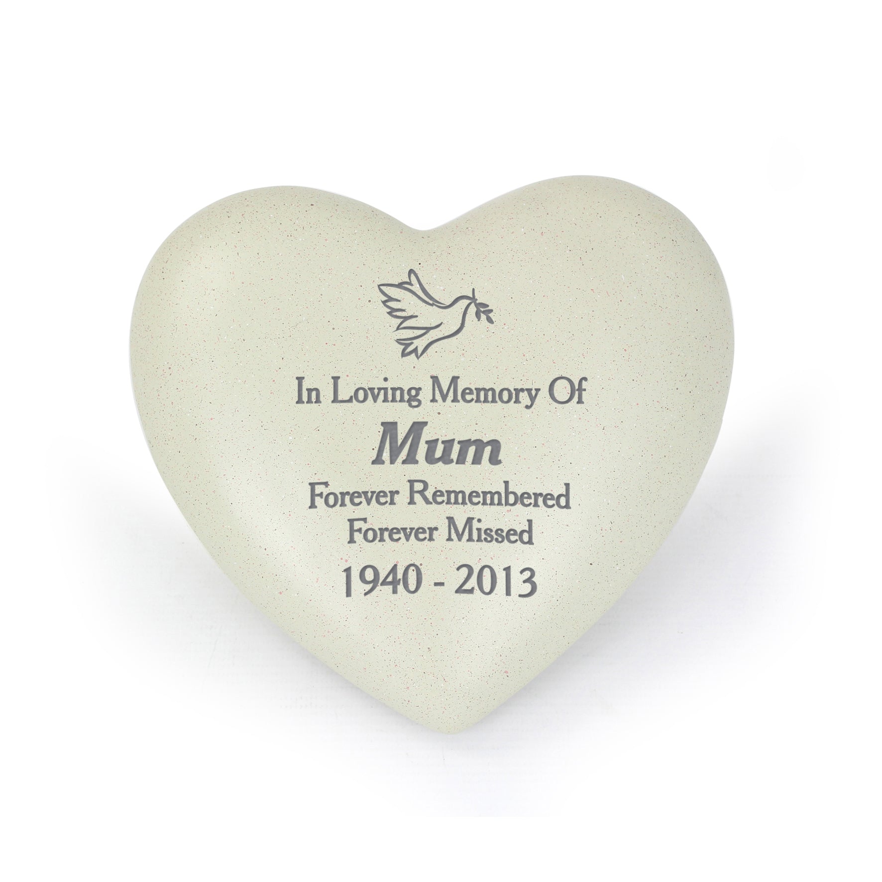 Personalised Dove Heart Memorial - MK&JD Gifts