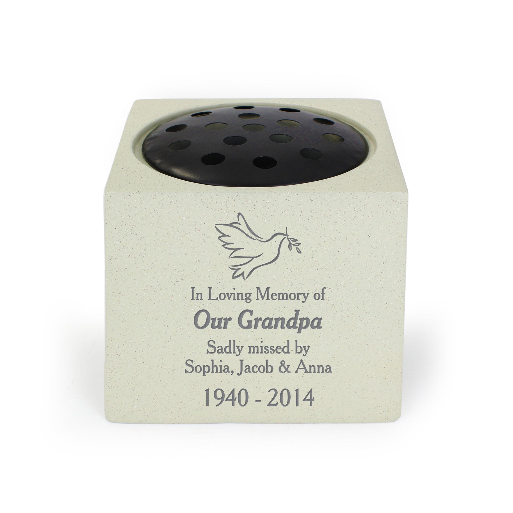 Personalised Dove Memorial Vase - MK&JD Gifts