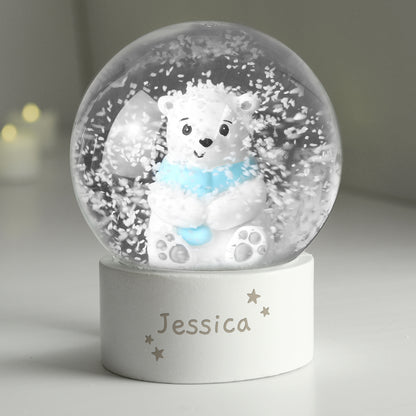 Personalised Polar Bear Any Name Snow Globe - MK&JD Gifts