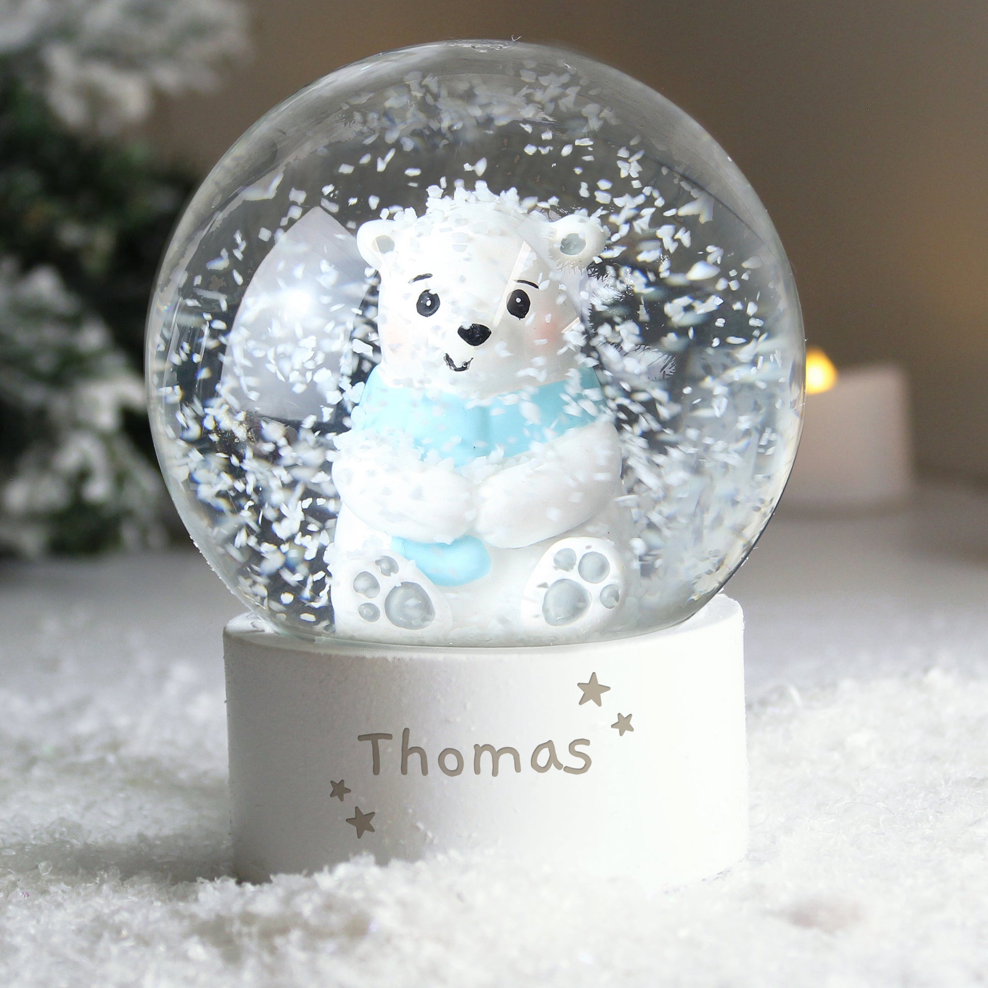 Personalised Polar Bear Any Name Snow Globe - MK&JD Gifts