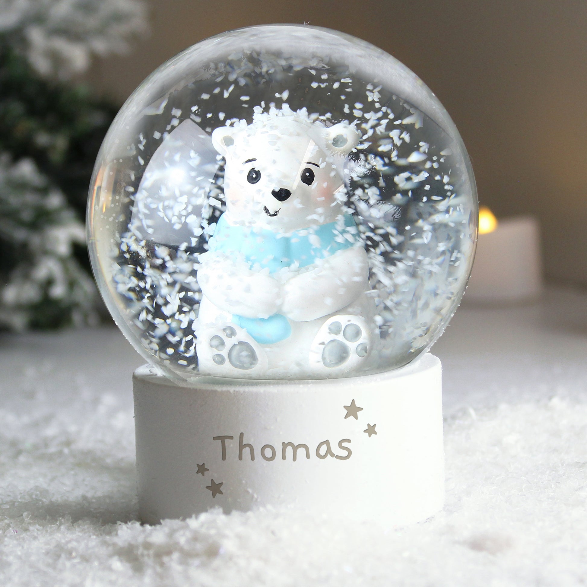 Personalised Polar Bear Any Name Snow Globe - MK&JD Gifts