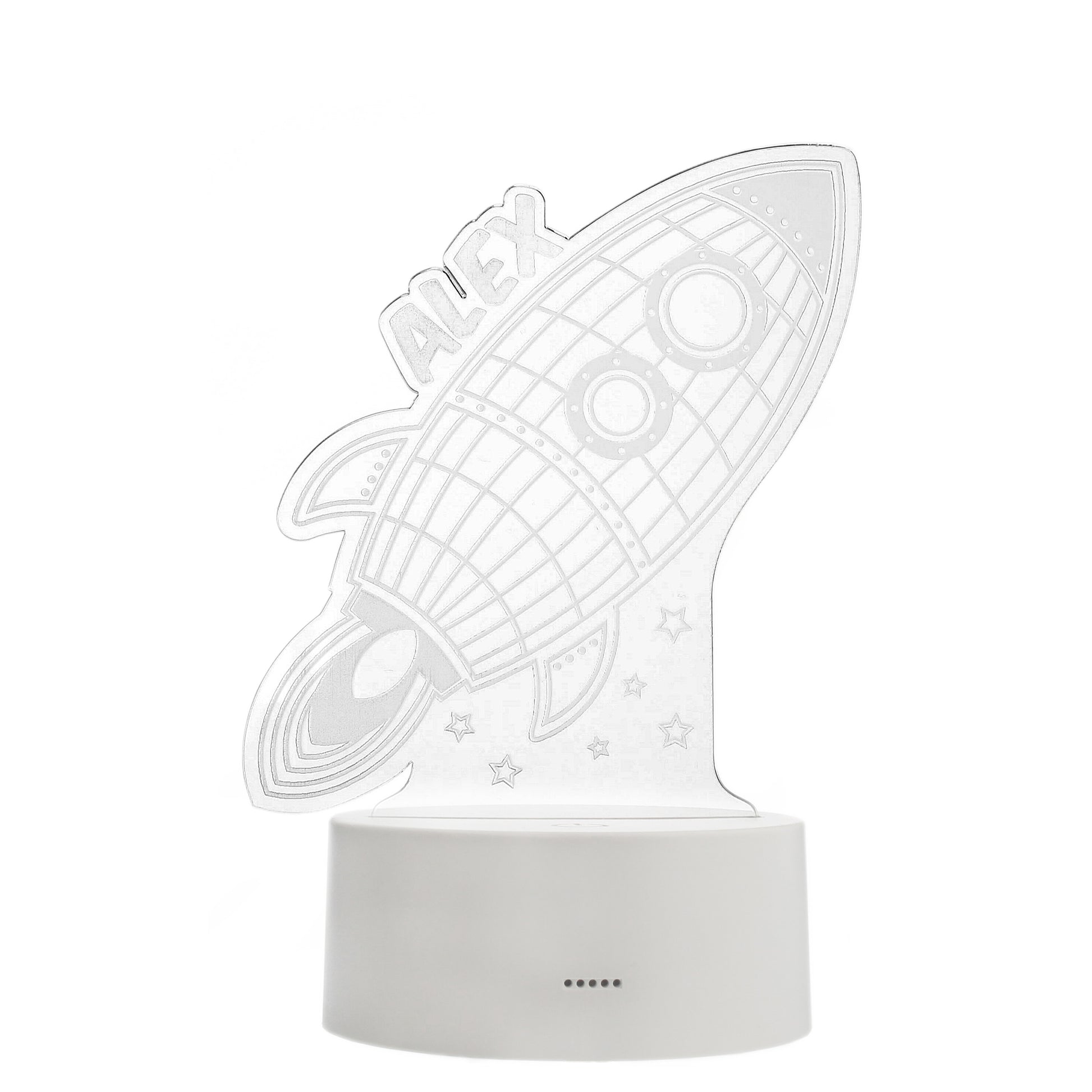 Personalised Space Rocket LED Colour Changing Wireframe Night Light - MK&JD Gifts