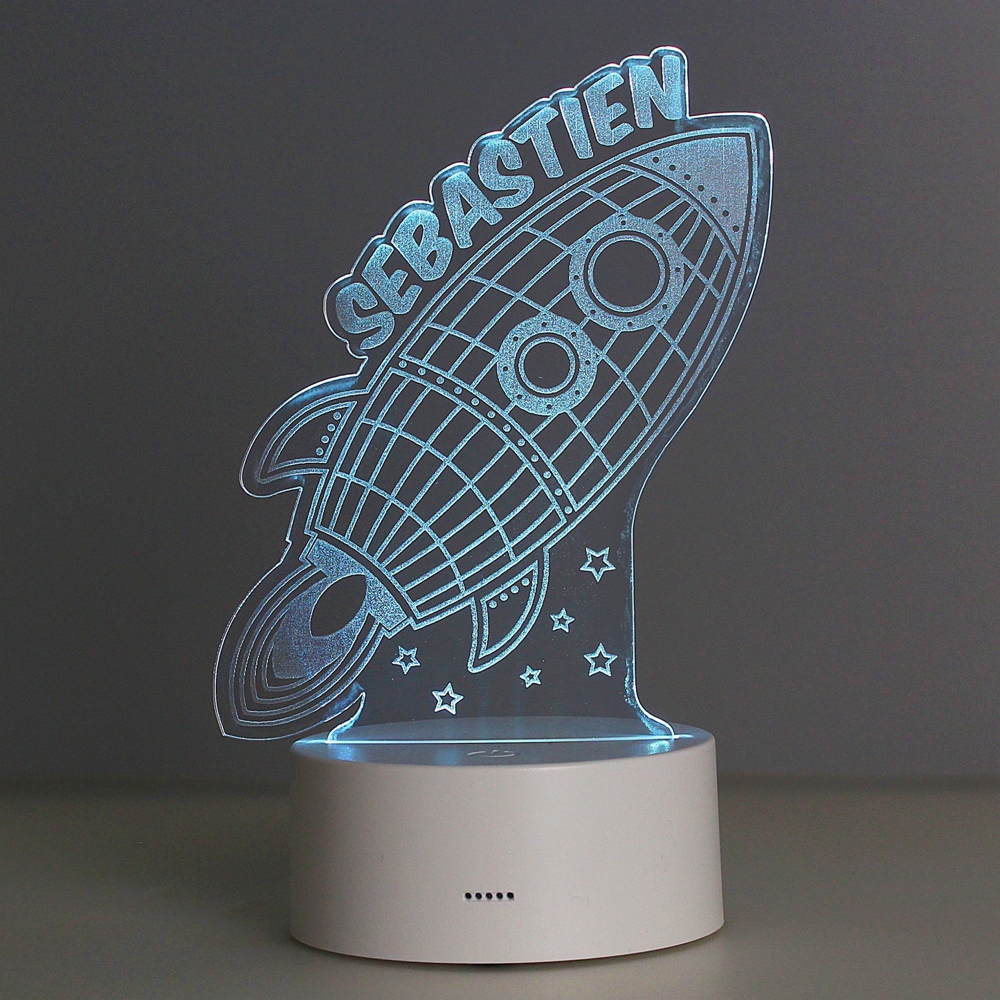 Personalised Space Rocket LED Colour Changing Wireframe Night Light - MK&JD Gifts