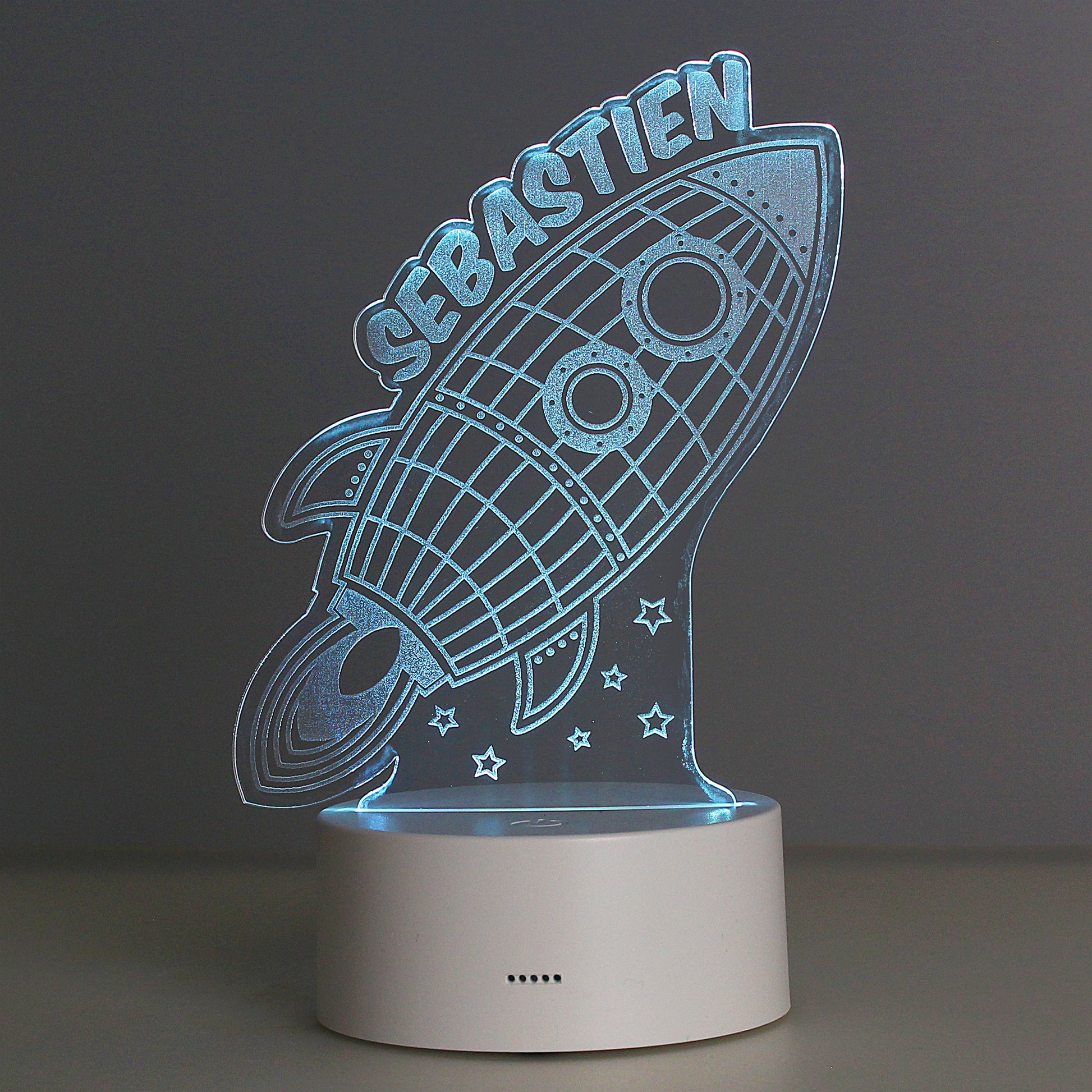 Personalised Space Rocket LED Colour Changing Wireframe Night Light - MK&JD Gifts
