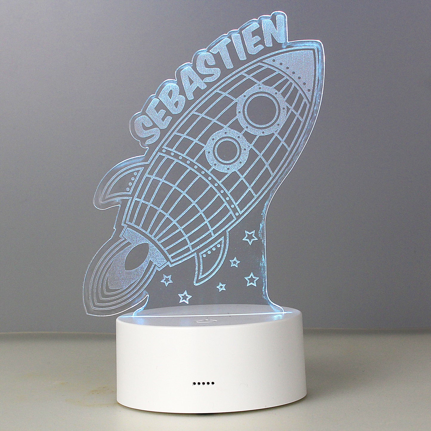 Personalised Space Rocket LED Colour Changing Wireframe Night Light - MK&JD Gifts