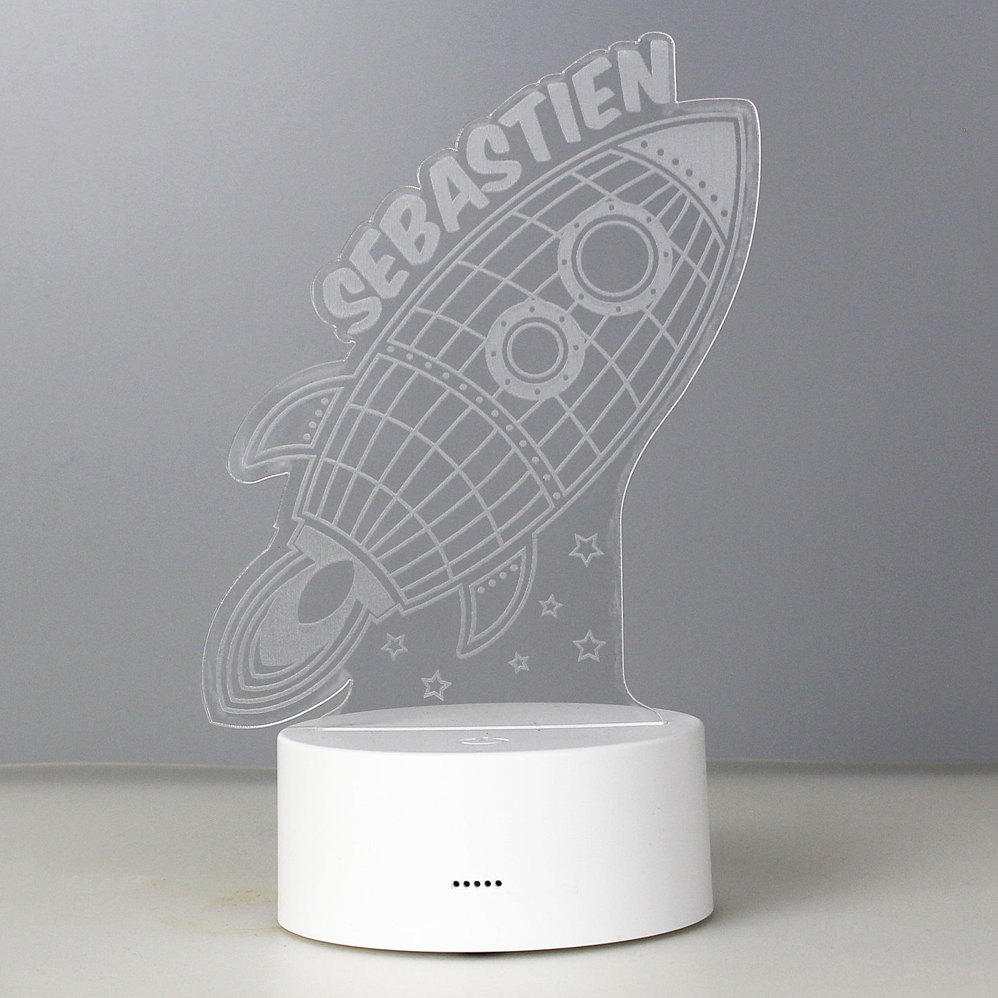 Personalised Space Rocket LED Colour Changing Wireframe Night Light - MK&JD Gifts