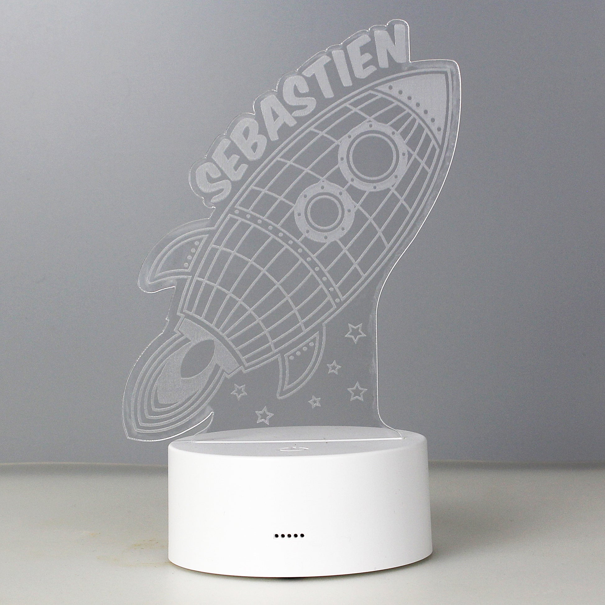 Personalised Space Rocket LED Colour Changing Wireframe Night Light - MK&JD Gifts