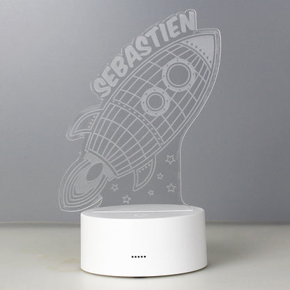 Personalised Space Rocket LED Colour Changing Wireframe Night Light - MK&JD Gifts