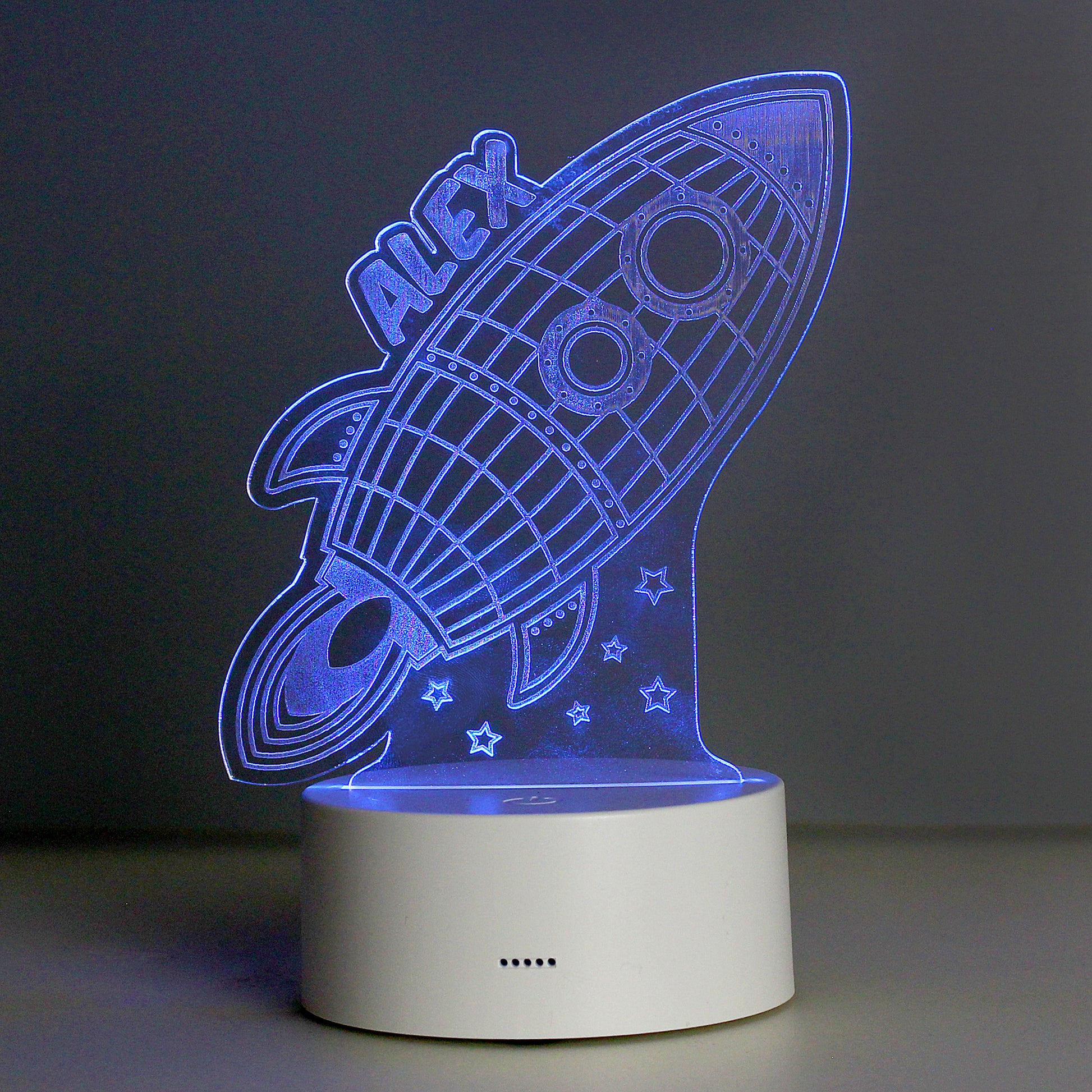 Personalised Space Rocket LED Colour Changing Wireframe Night Light - MK&JD Gifts