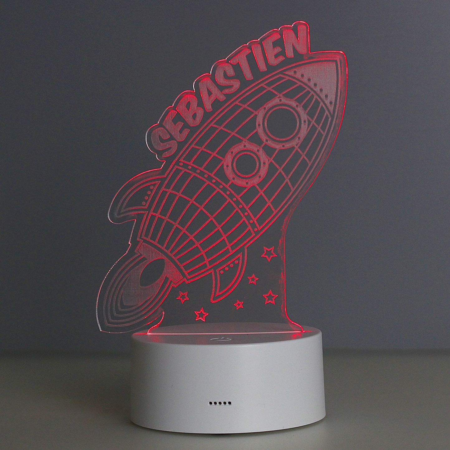 Personalised Space Rocket LED Colour Changing Wireframe Night Light - MK&JD Gifts