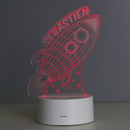 Personalised Space Rocket LED Colour Changing Wireframe Night Light - MK&JD Gifts
