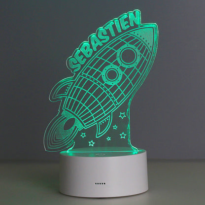 Personalised Space Rocket LED Colour Changing Wireframe Night Light - MK&JD Gifts