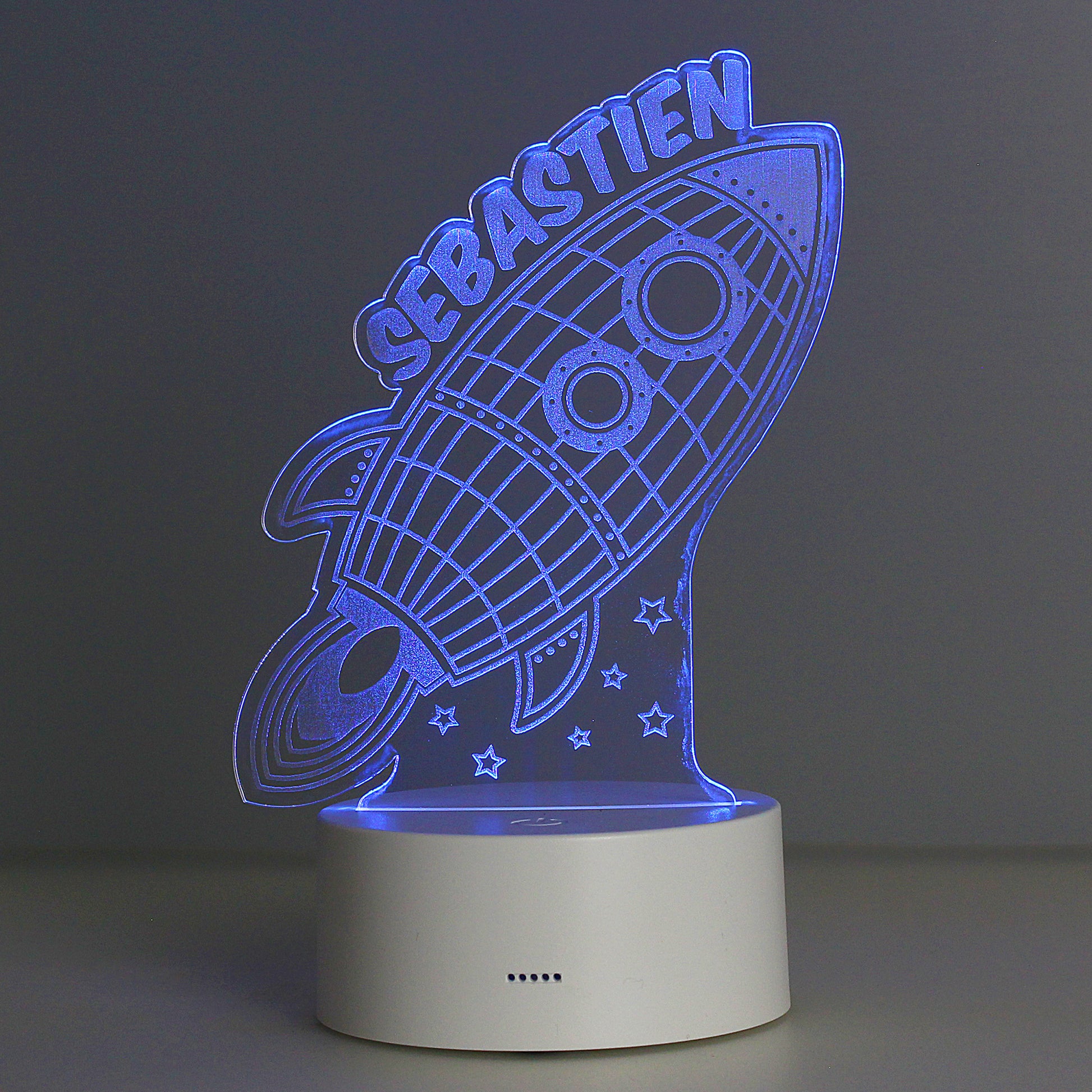 Personalised Space Rocket LED Colour Changing Wireframe Night Light - MK&JD Gifts