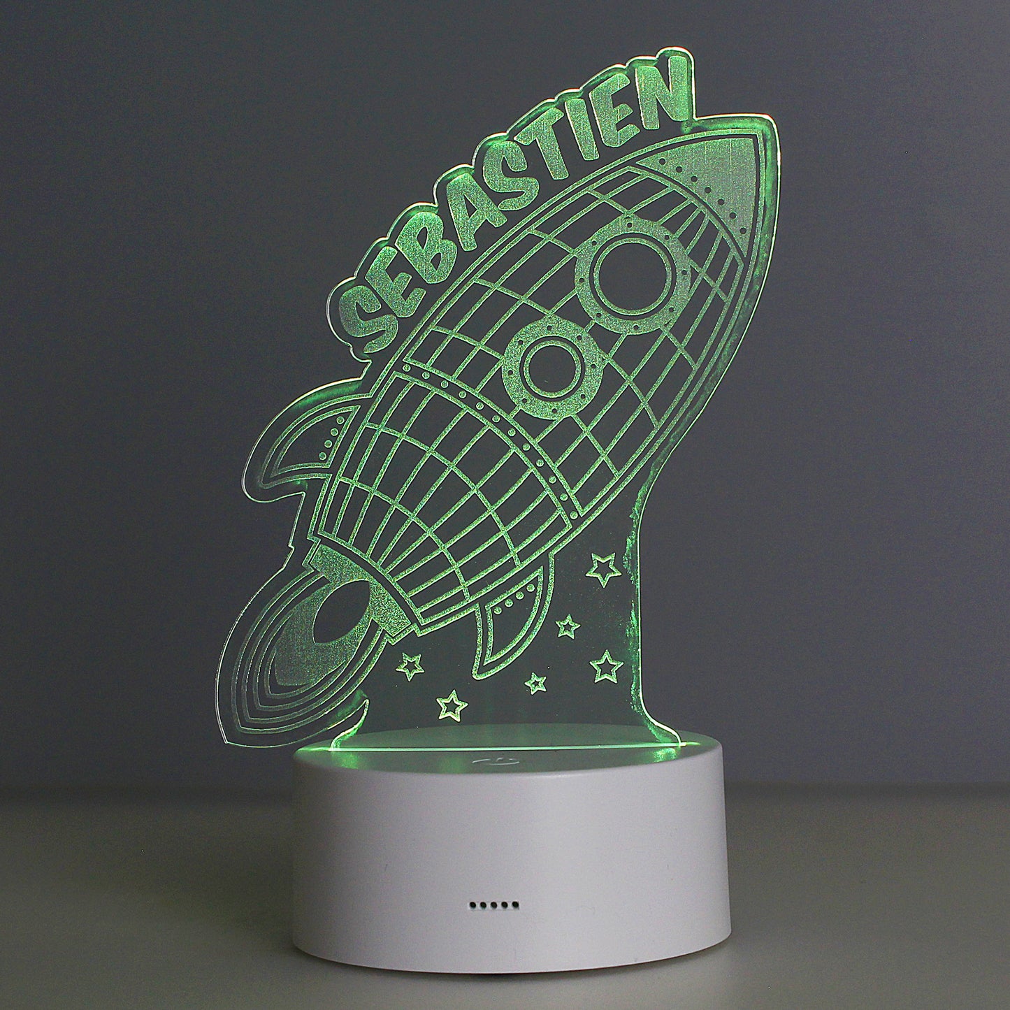 Personalised Space Rocket LED Colour Changing Wireframe Night Light - MK&JD Gifts