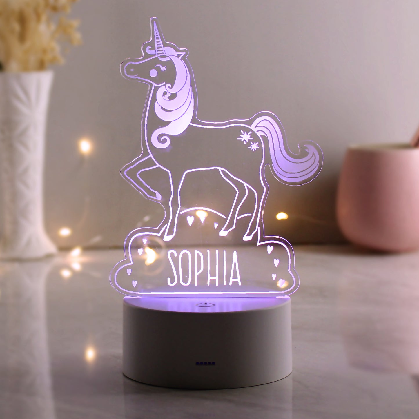 Personalised Unicorn LED Colour Changing Night Light - MK&JD Gifts