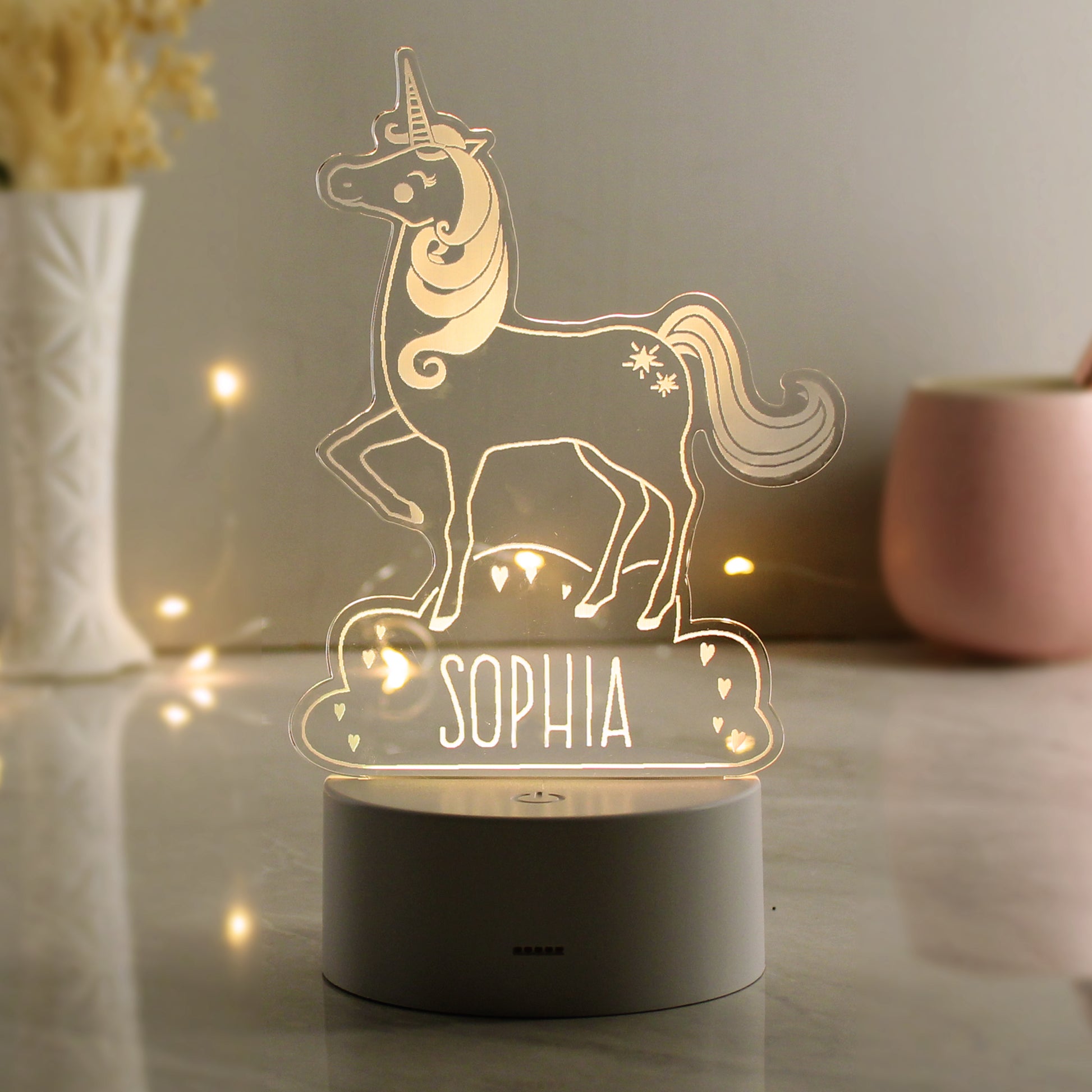 Personalised Unicorn LED Colour Changing Night Light - MK&JD Gifts