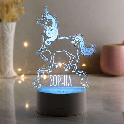 Personalised Unicorn LED Colour Changing Night Light - MK&JD Gifts